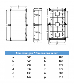 Installationsgehäuse IP67 (300x540x150mm)